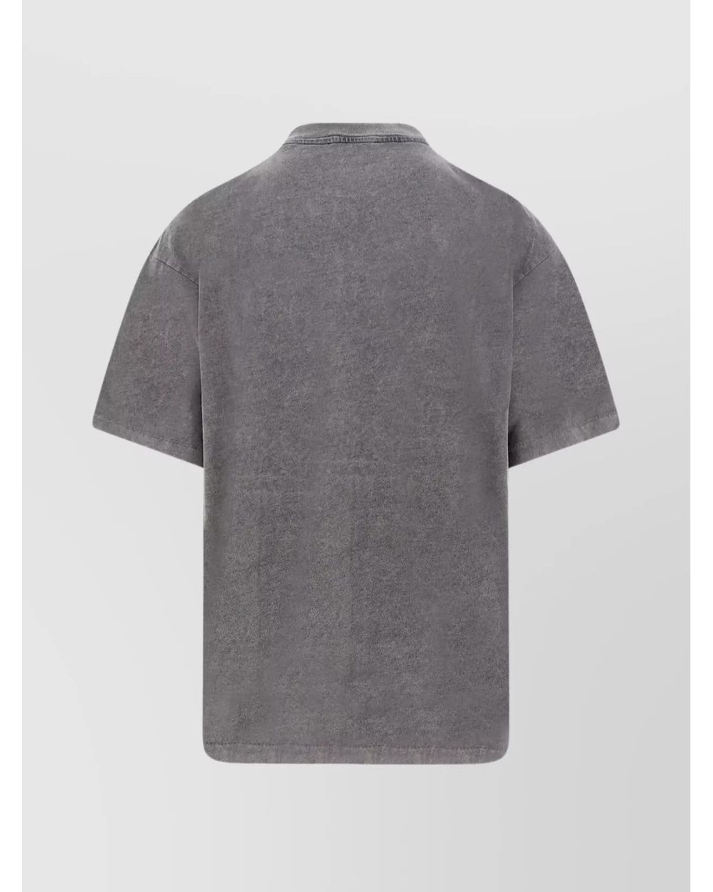 Represent Gray Crew-Neck Cotton T-Shirt Featuring Embroidered Logo for men