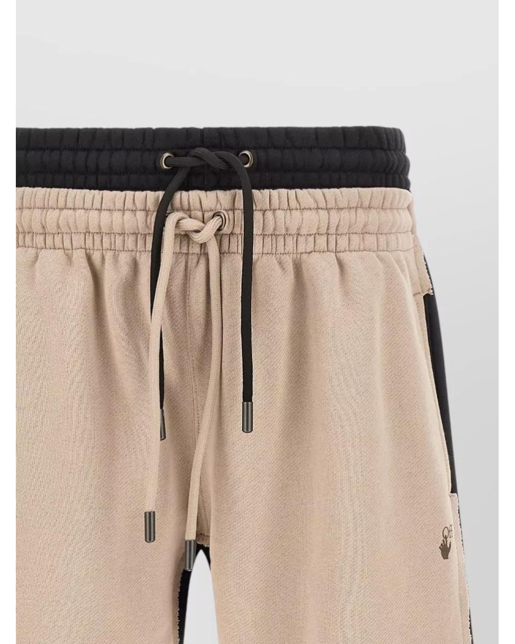 Off-White c/o Virgil Abloh Natural Cotton Two Tone Relaxed Fit Bermuda Shorts for men