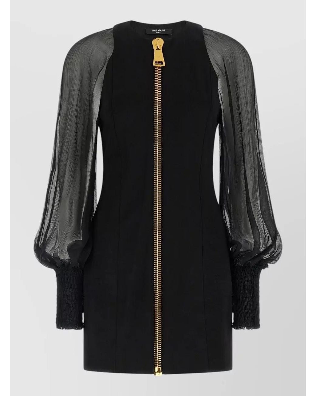 Balmain Black Mini Dress With Xl Zip