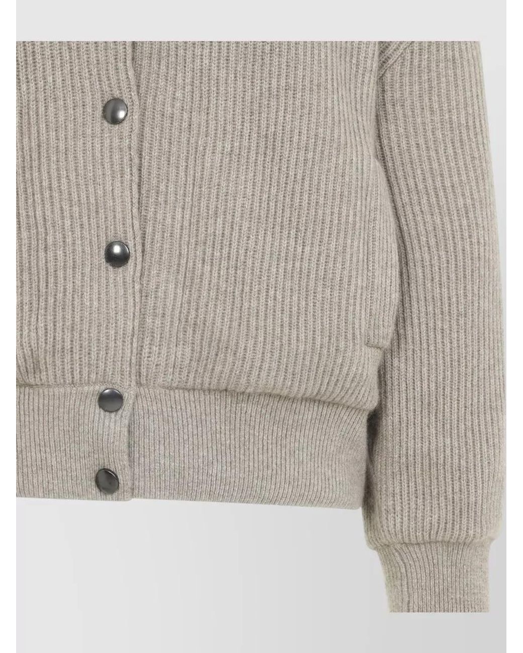 Brunello Cucinelli Gray Cashmere Bomber Jacket