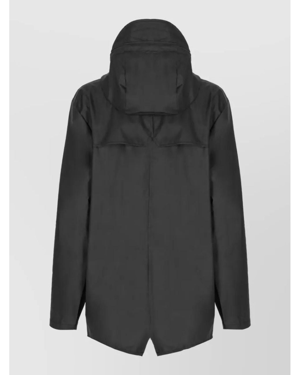 Rains Gray Hooded Long-Sleeve Raincoat