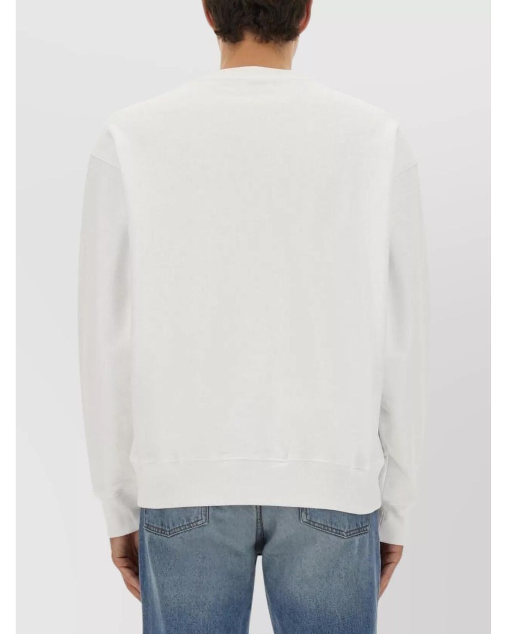 Moschino Gray Cotton Logo-Embroidered Sweatshirt for men