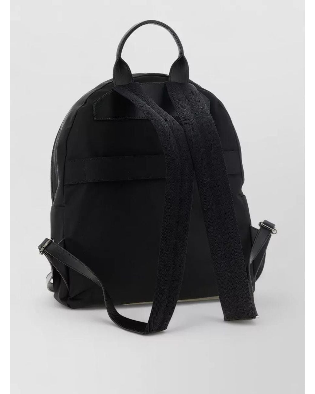 Kiton Black Technical Canvas Backpack for men