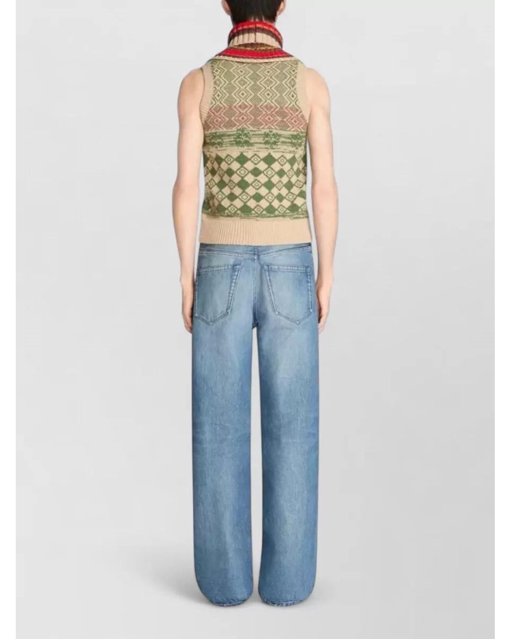 Dries Van Noten Blue Denim Laser-Etched Loose-Fit Straight-Leg Jeans for men