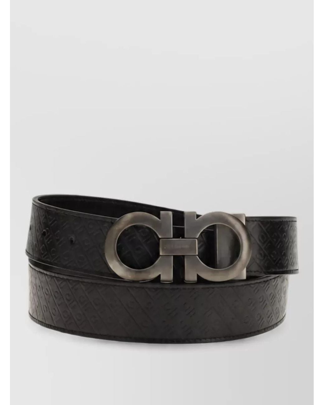 Ferragamo Black Reversible Calf Leather Belt for men