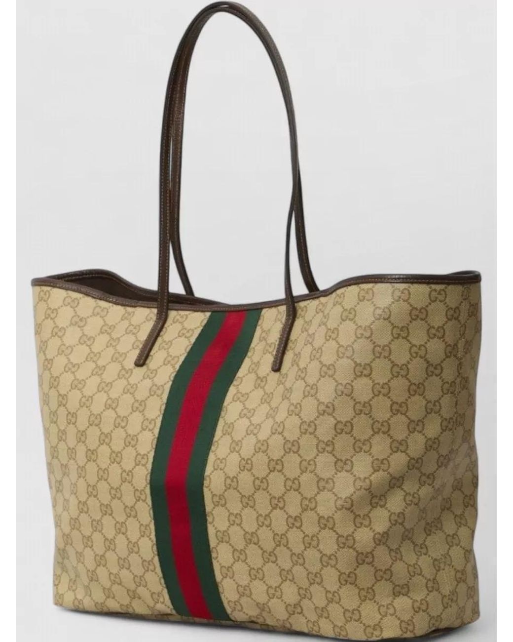 Gucci White Large Gg Fabric Tote Bag