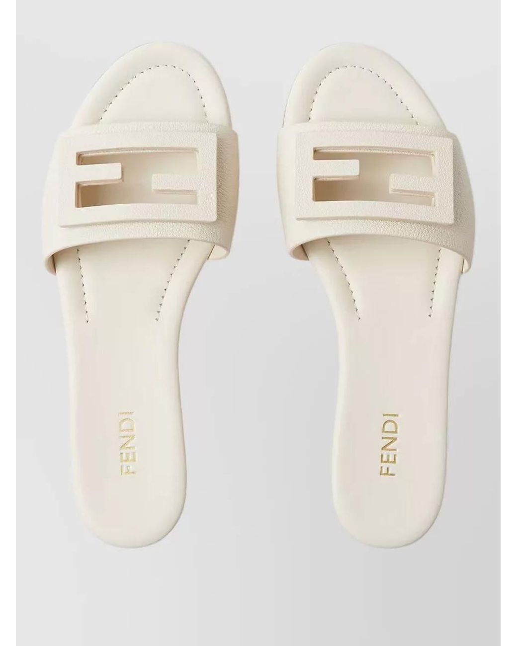 Fendi Natural Leather Slides