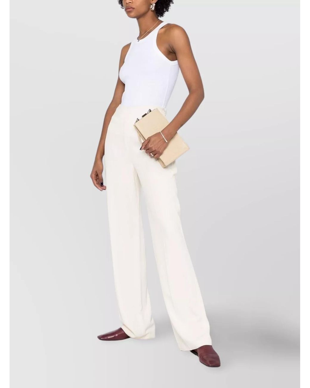 Totême White Ribbed Organic Cotton Tank Top