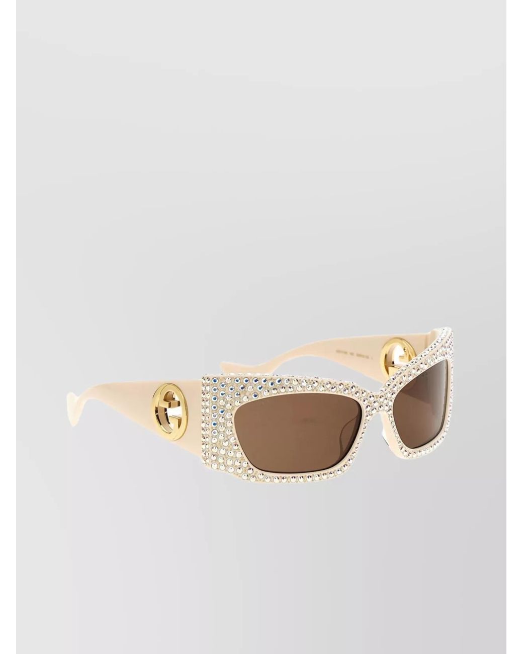 Gucci Natural Embellished Acetate Sunglasses
