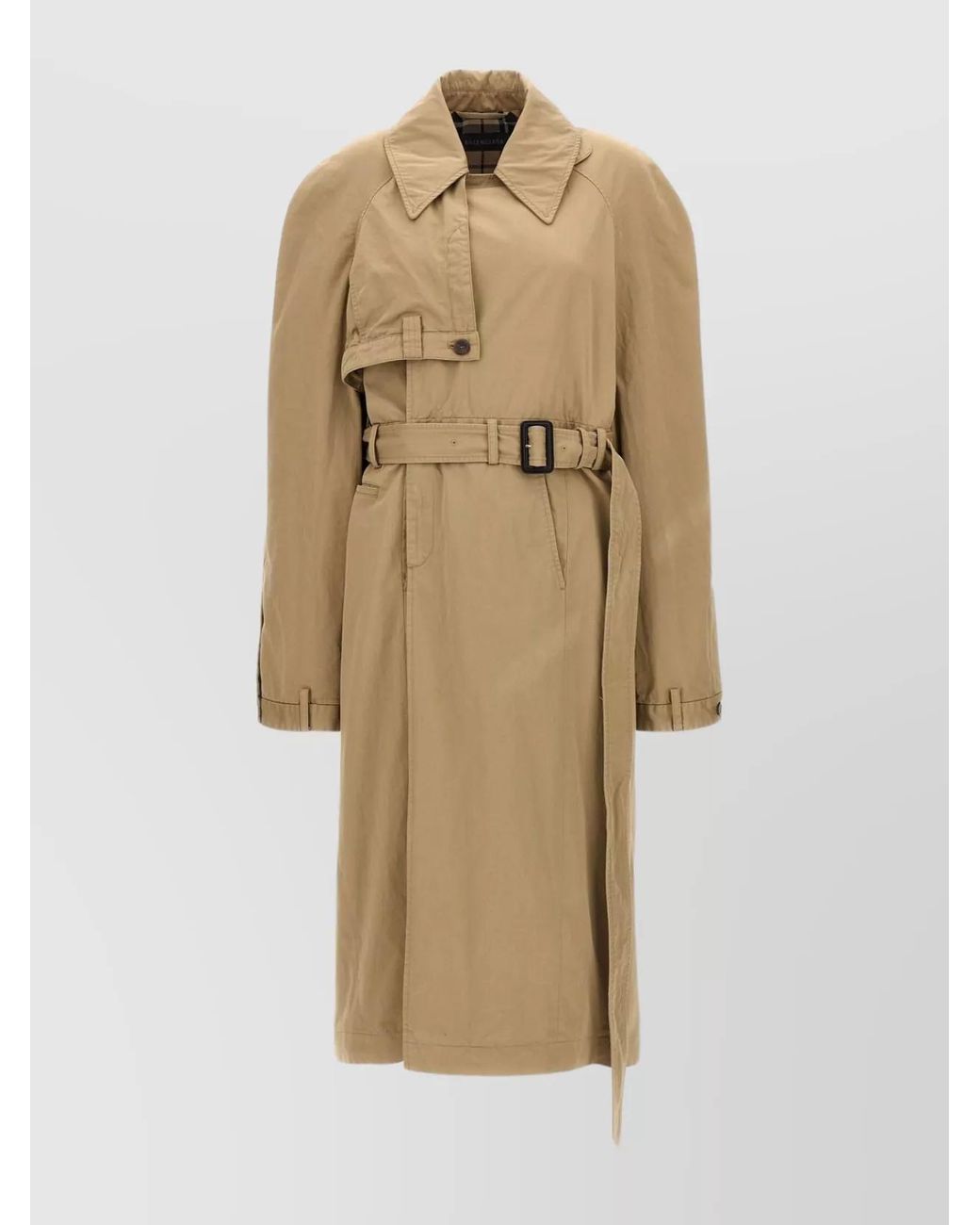 Balenciaga Natural Cotton Single-Breasted Trench Coat