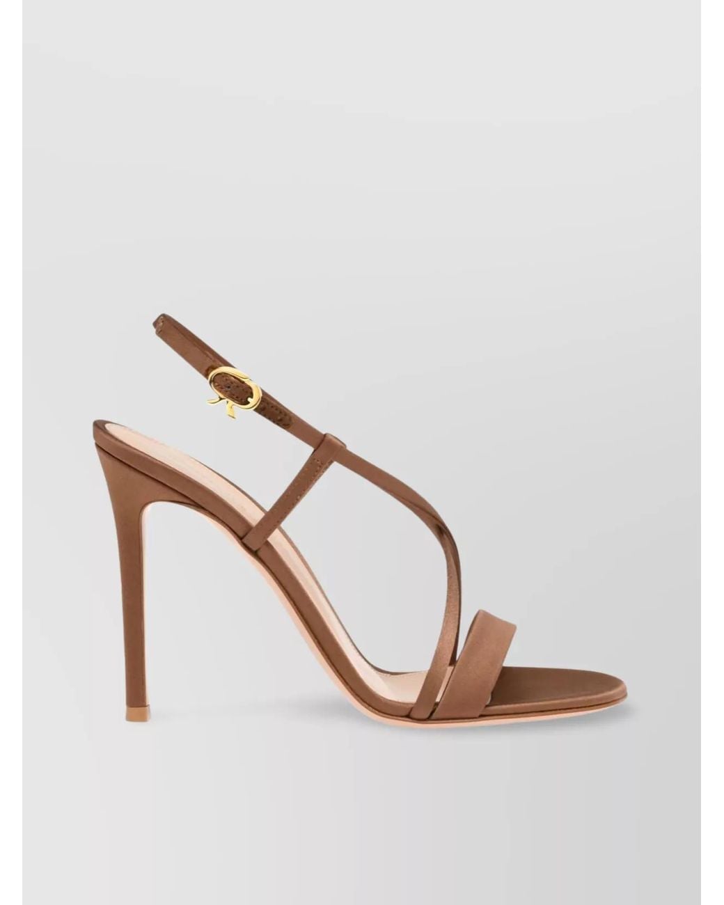 Gianvito Rossi Metallic Satin Ankle-Strap Stiletto Sandals