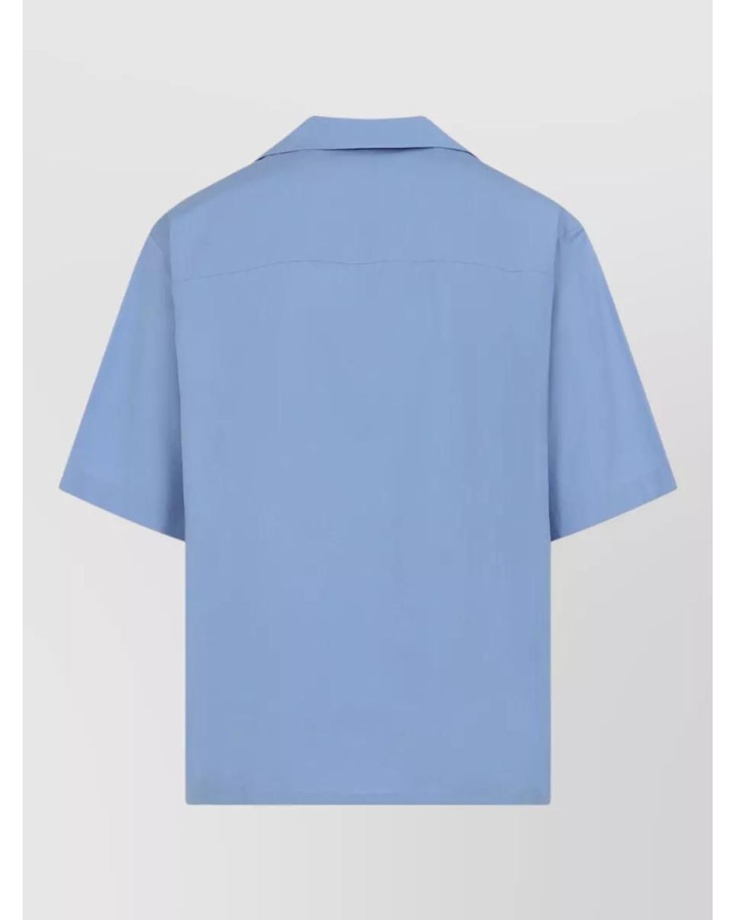 Marni Blue Cotton Boxy-Fit Cuban-Collar Short-Sleeve Shirt for men