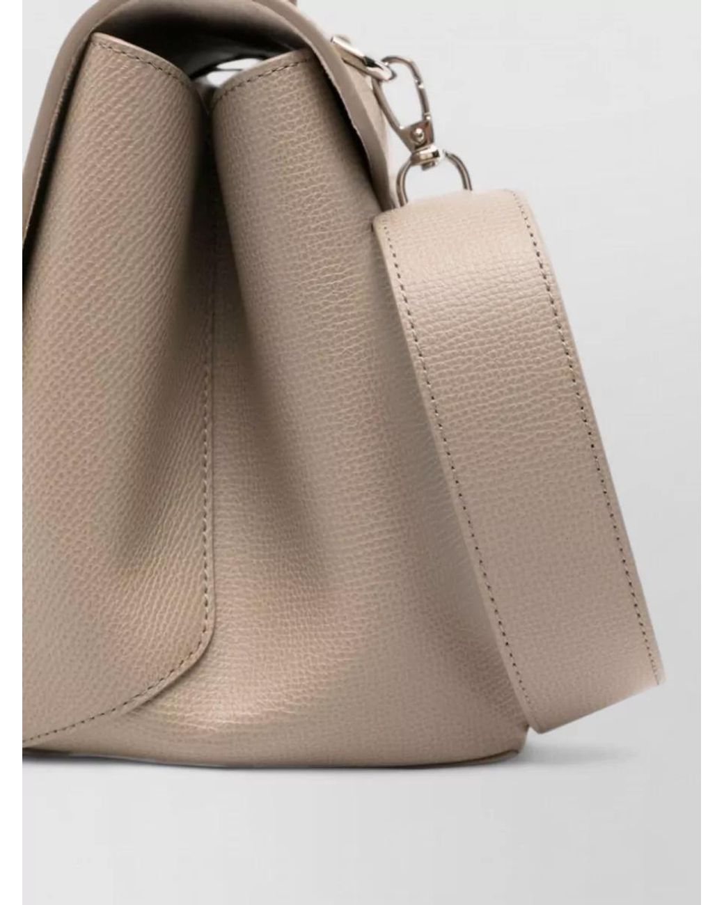 Emporio Armani Natural Grained Leather Shoulder Bag