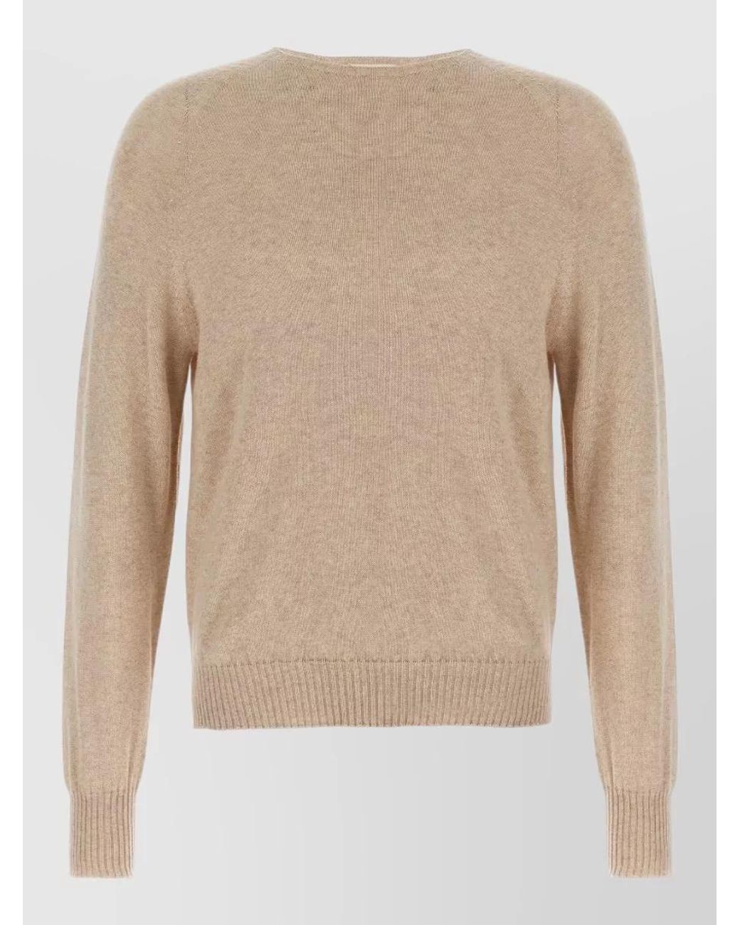 Ma'ry'ya Natural Cashmere Cotton Crew Neck Long-Sleeve Jumper for men