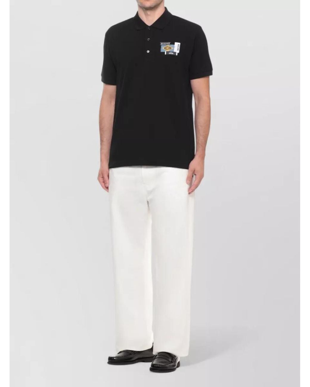Moschino Black Cotton Piqué Polo Shirt for men