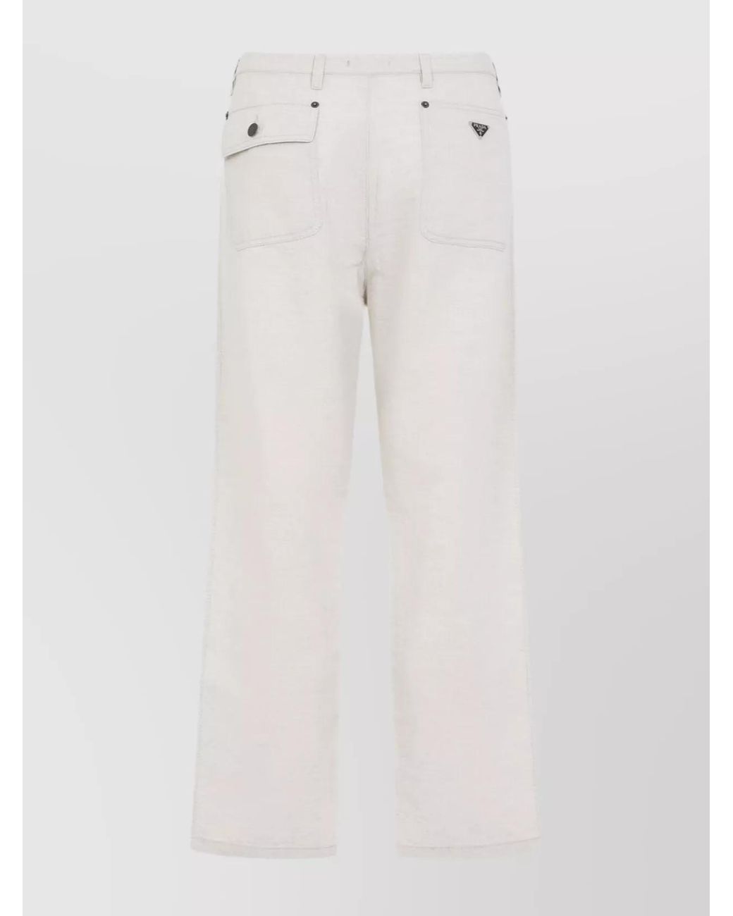 Prada White Straight-Leg Trousers for men