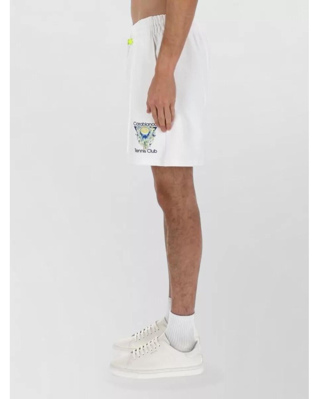 Casablanca Men`s White Cotton Loopback Shorts for men