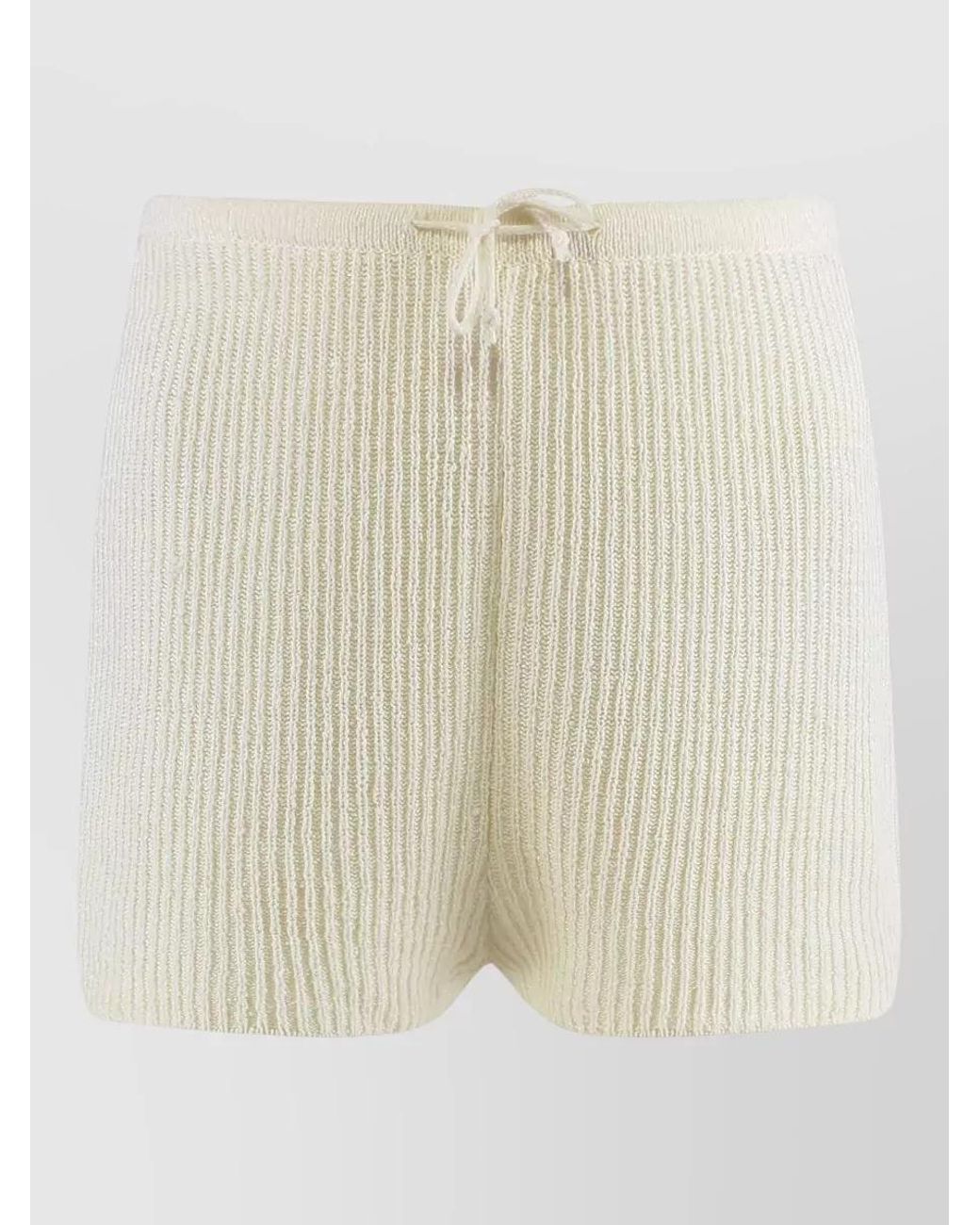 LeKasha Natural Linen Crochet Shorts