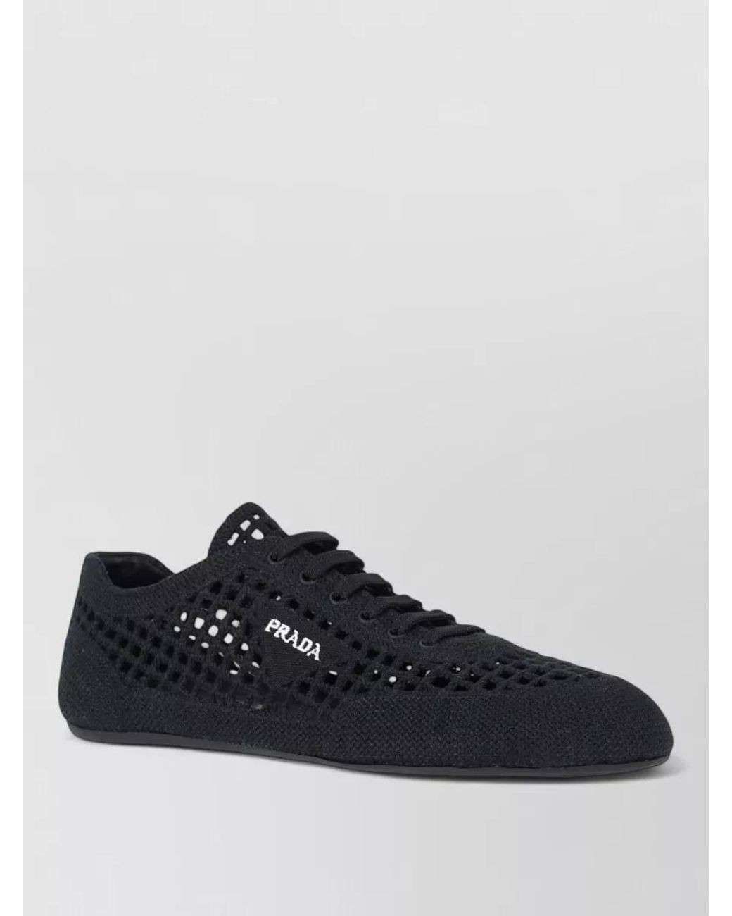 Prada Black Low Top Lace-Up Sneakers