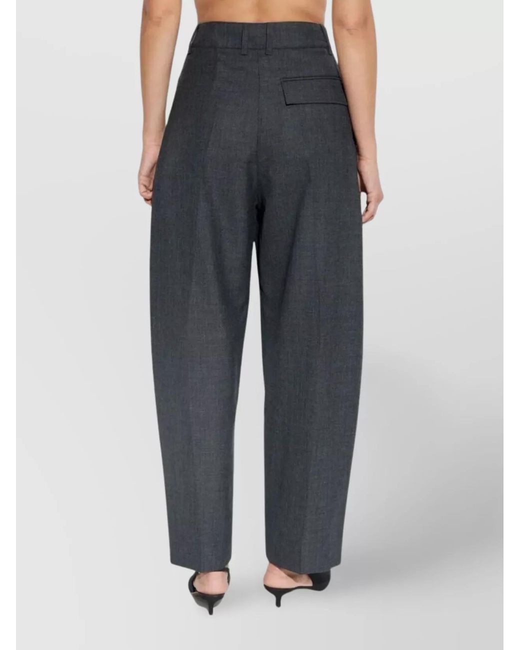 Studio Nicholson Blue Wool Pleated Tailored Trousers