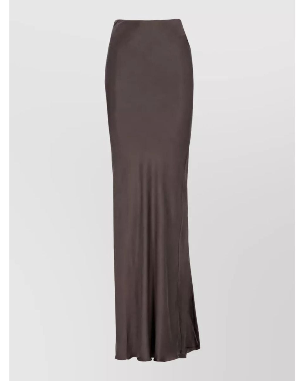 ANDAMANE Brown Silk Midi Skirt