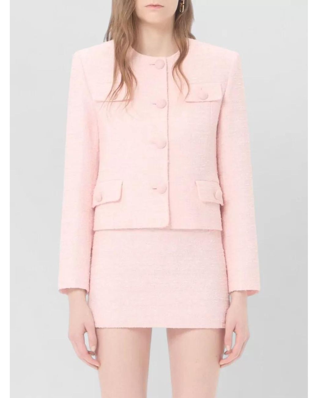 Valentino Pink Textured Tweed Jacket