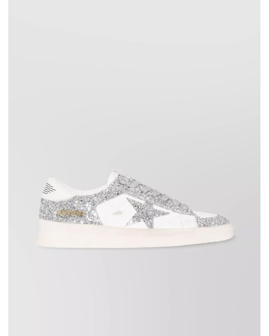 Golden Goose Deluxe Brand White Leather Glitter Low-Top Sneakers