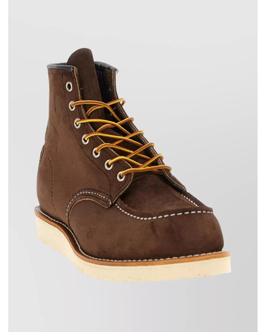 Red Wing Brown Leather Classic Moc Ankle Boots for men