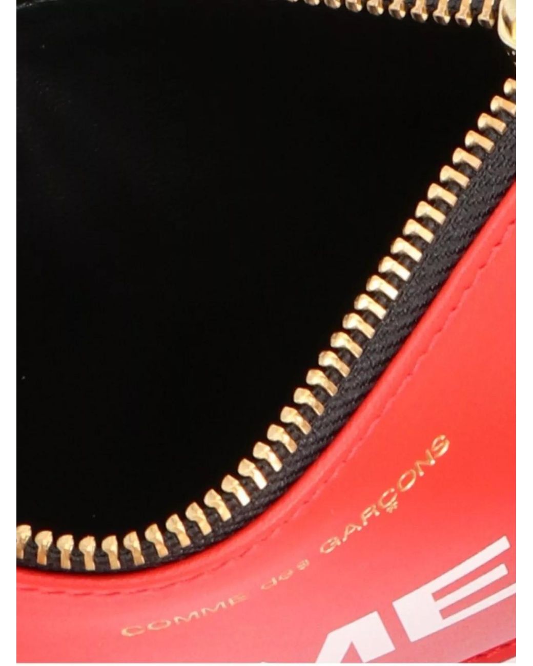 Comme des Garçons Red Leather Zip-Around Purse