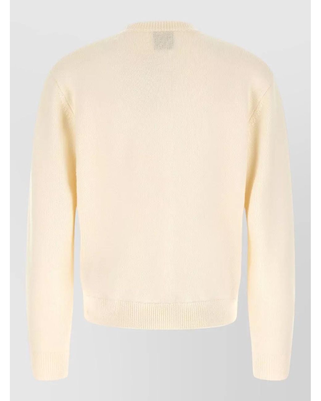 Casablanca Blue Wool Ribbed Crew Neck Sweater for men