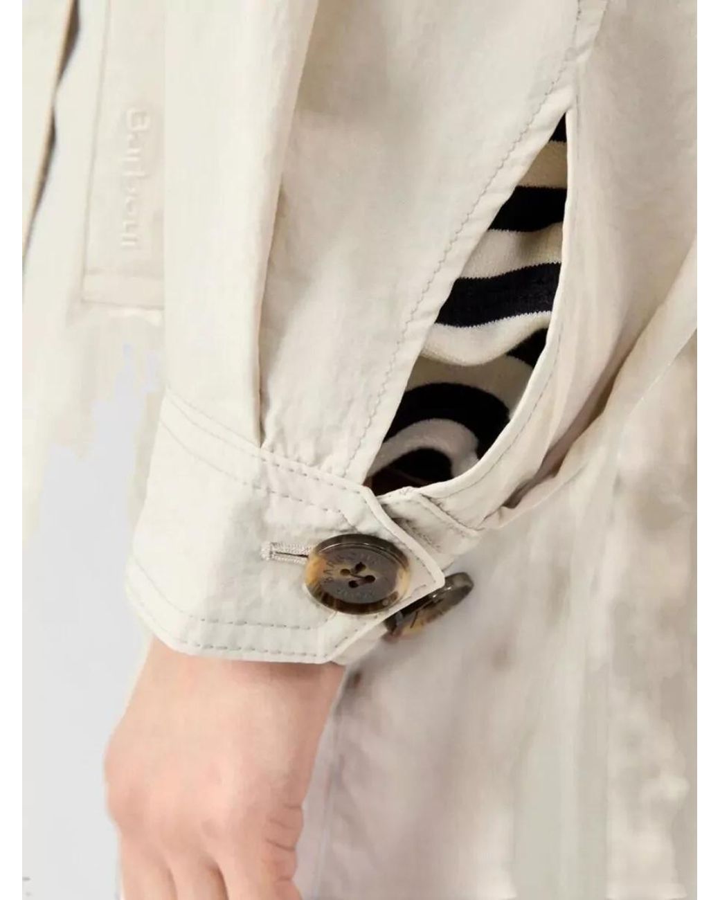Barbour Natural Showerproof Double-Breasted Belted Trench Coat