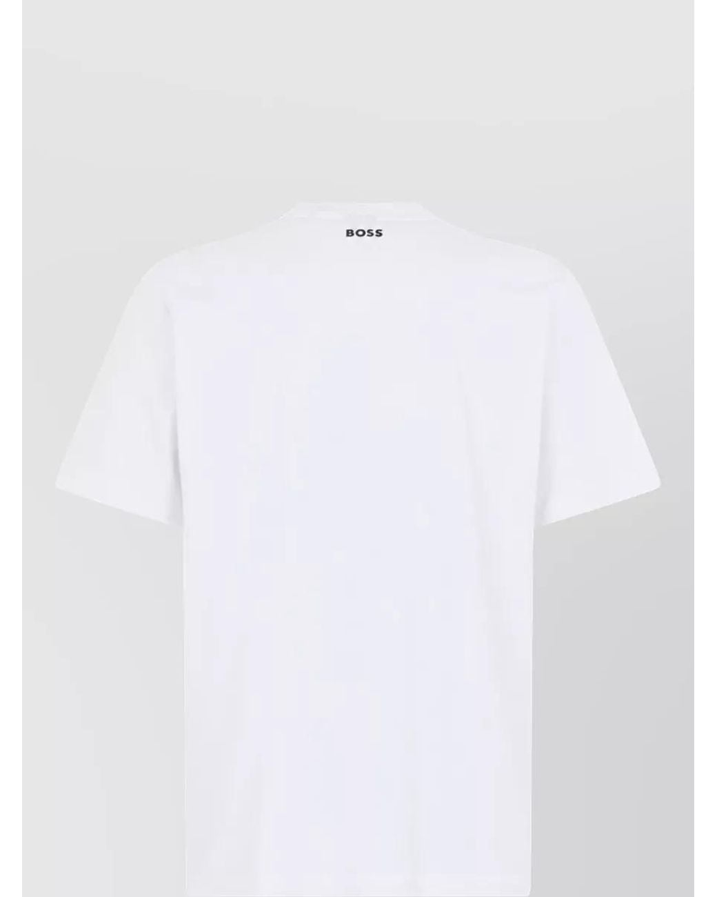 Boss White Cotton Short-Sleeve Logo-Print T-Shirt for men