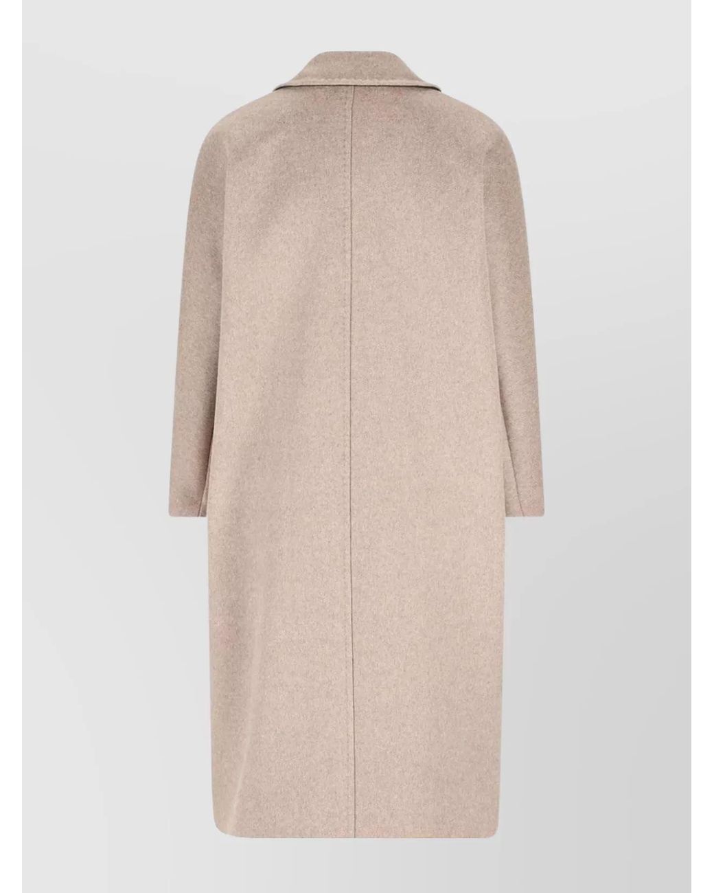 Max Mara Natural Cashmere Alpaca Wool Double-Breasted Coat