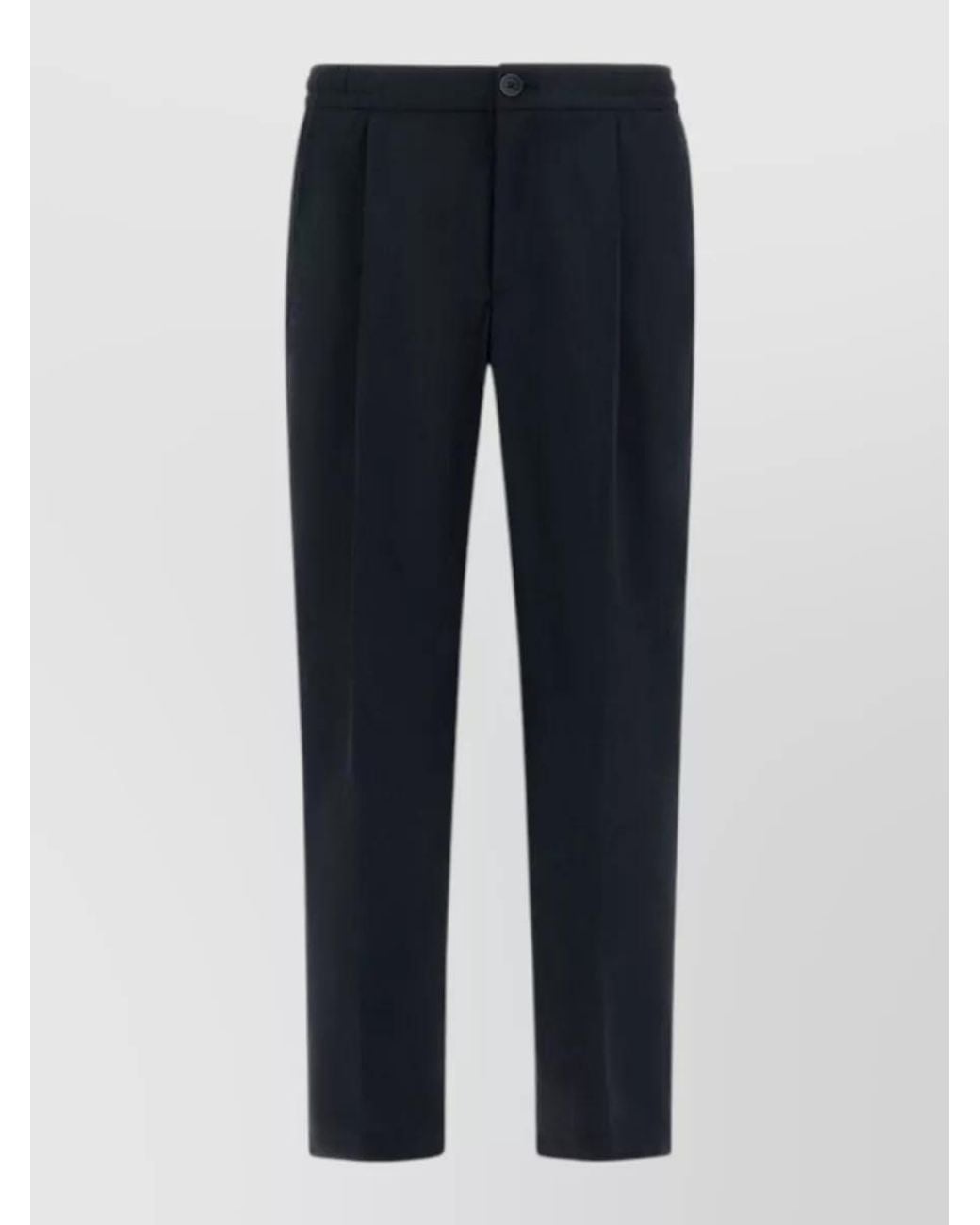 Herno Blue Straight-Leg Tailored Trousers for men