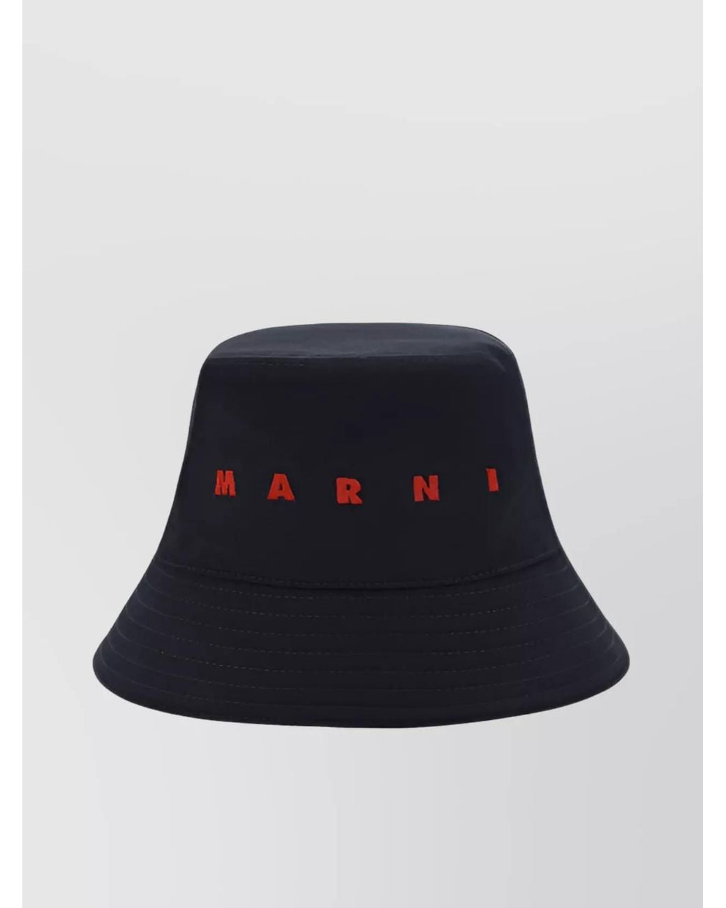 Marni Blue Logo Embroidered Bucket Hat for men