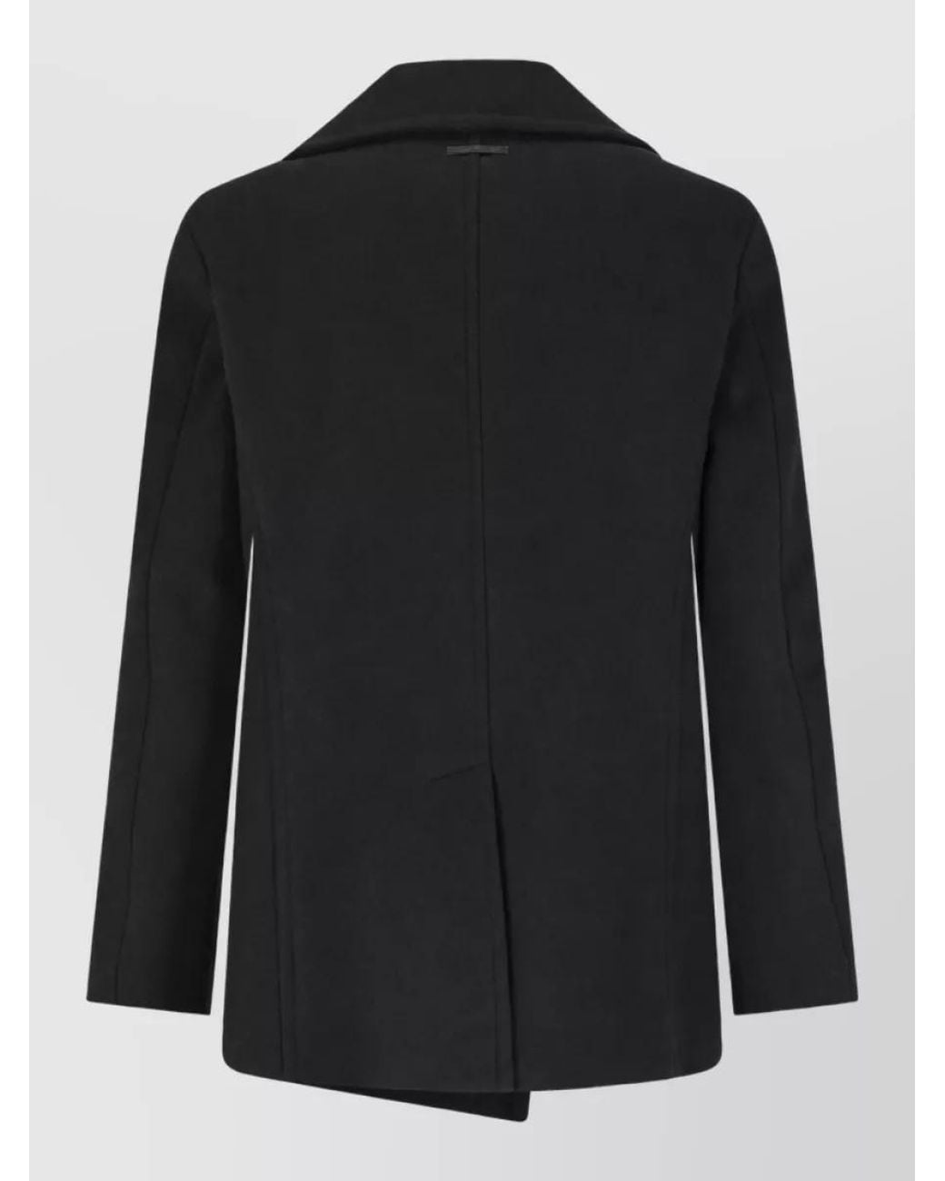 Lardini Black Virgin Wool Double-Breasted Coat for men