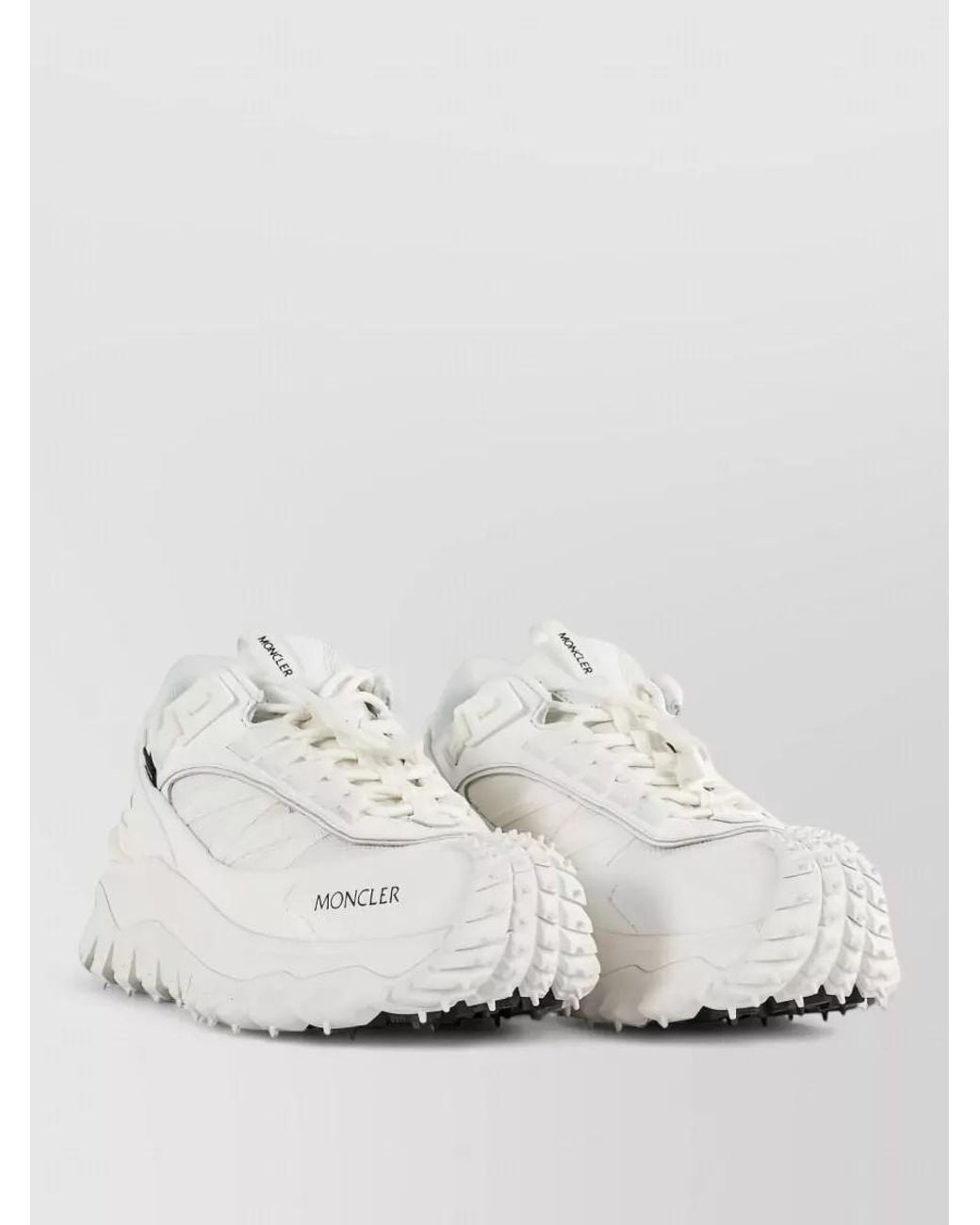 Moncler White Leather Low-Top Sneakers