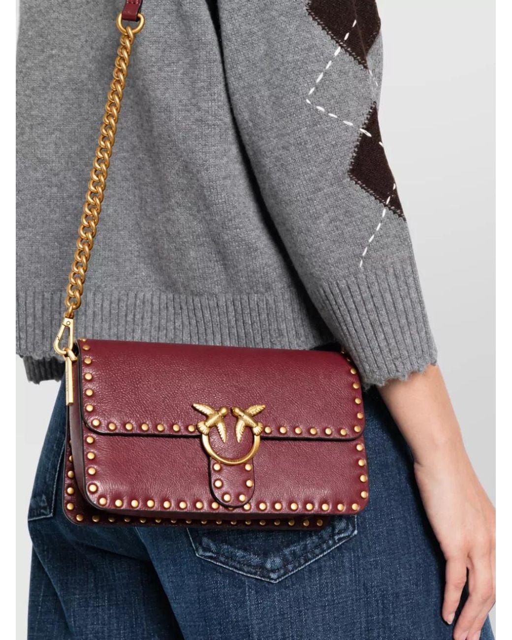 Pinko Red Love Bon Bon Silk Clutch Bag