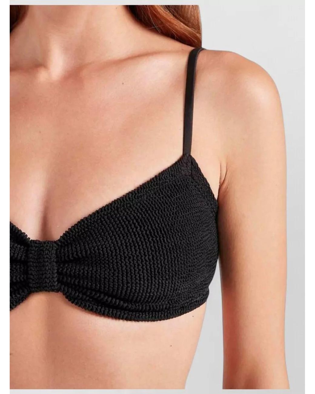 Hunza G Black Crinkle Bikini Set