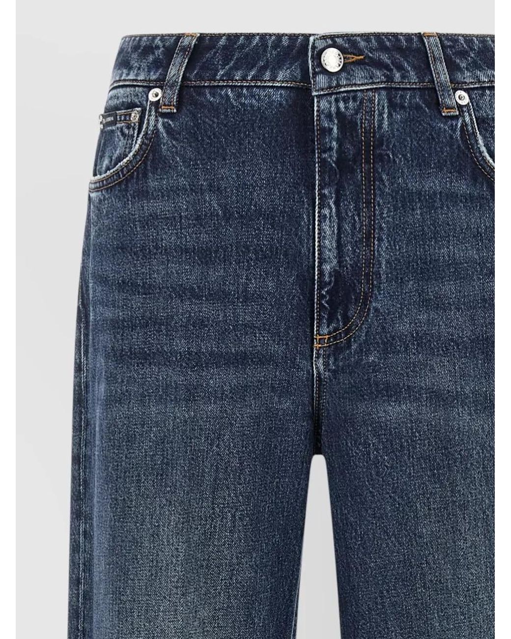 Dolce & Gabbana Blue High-Rise Wide-Leg Denim Jeans