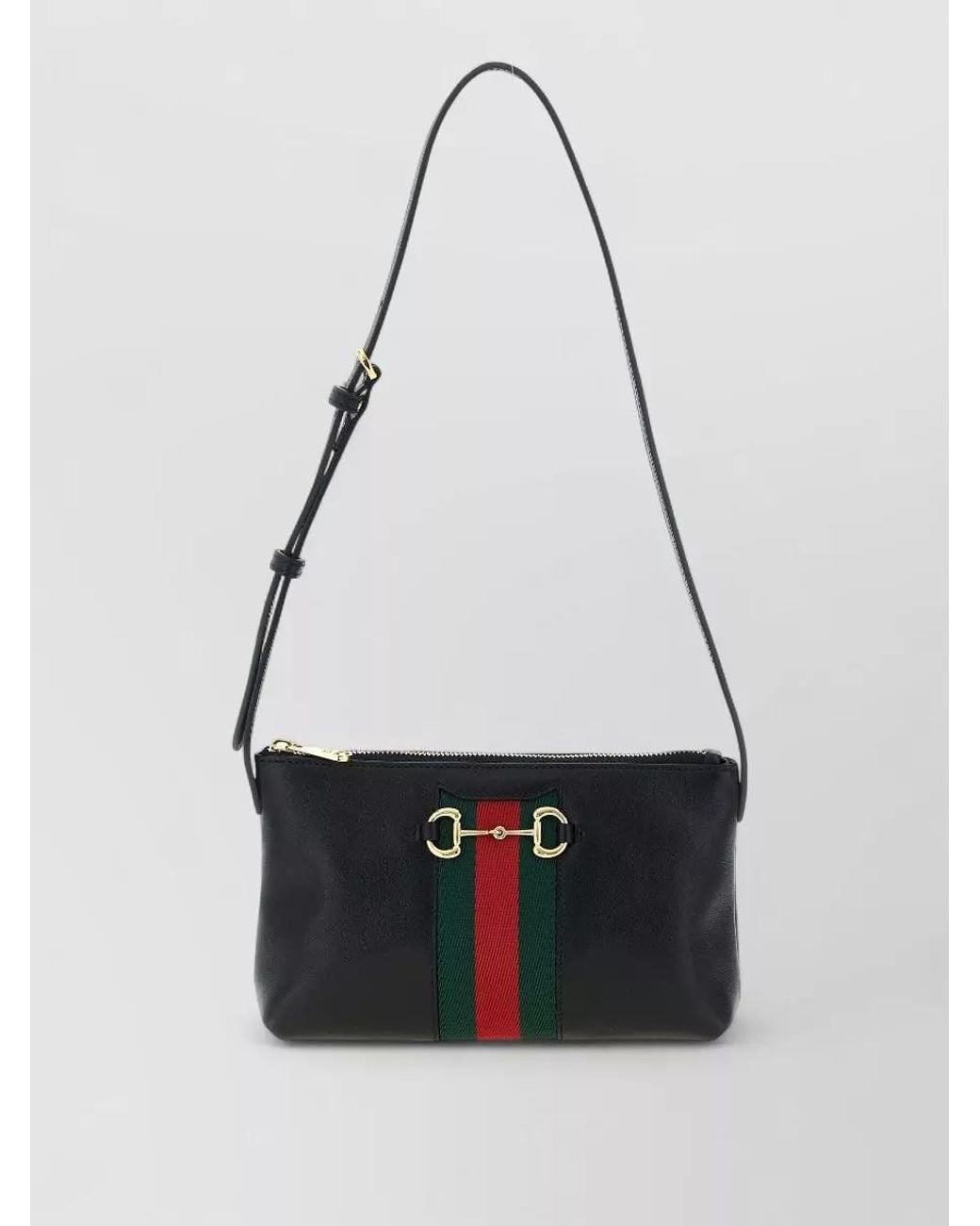 Gucci White Horsebit Web Mini Leather Shoulder Bag