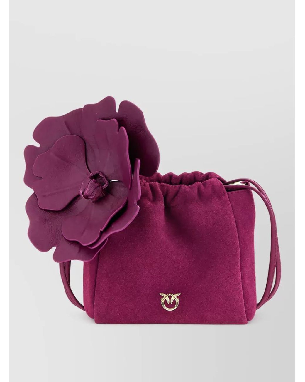 Pinko Pink Flower Suede Mini Bag