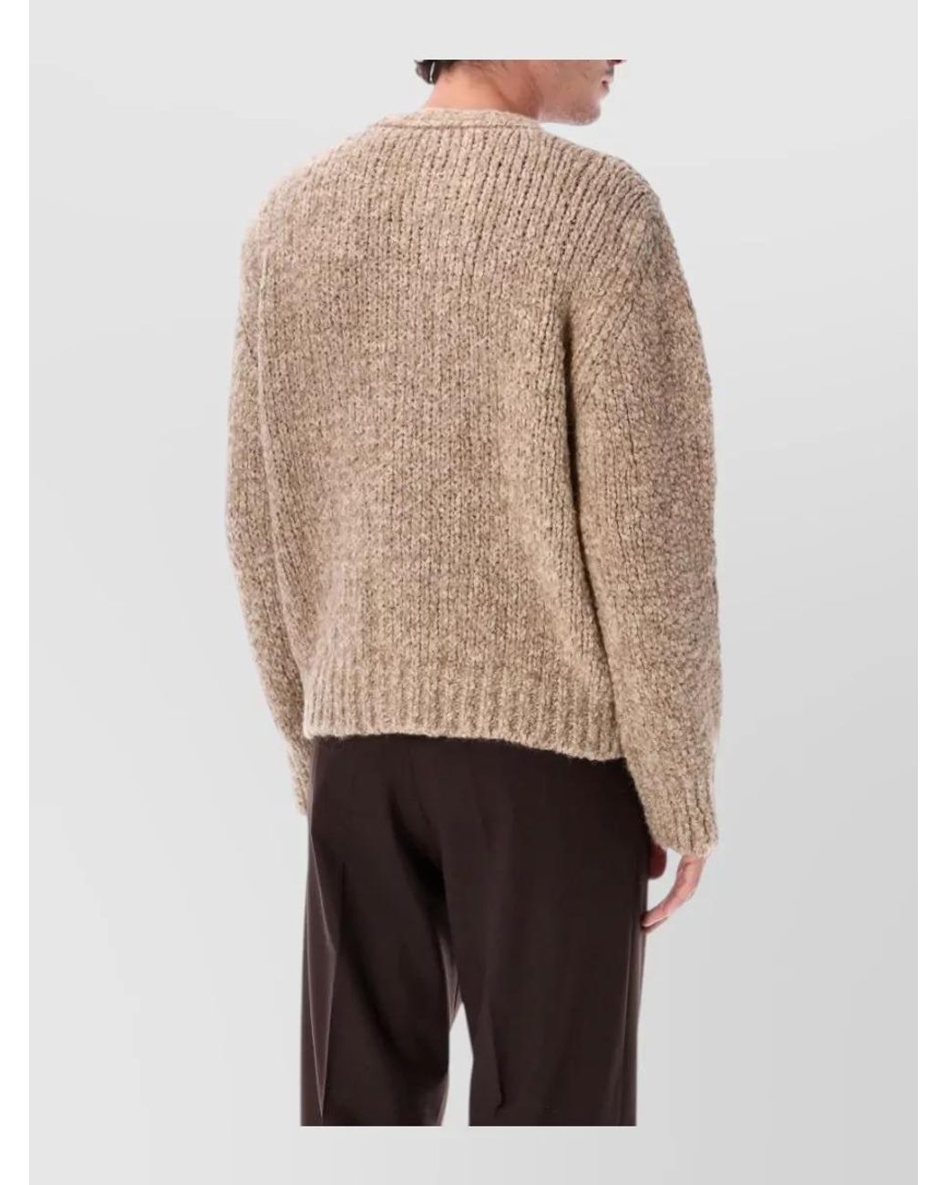 sunflower Natural Alpaca Wool Textured V-Neck Cardigan for men