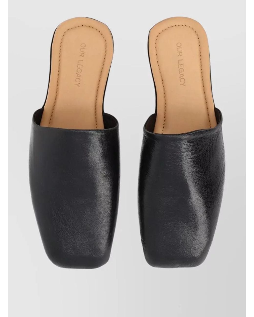 Our Legacy Gray Leather Mule Loafers for men