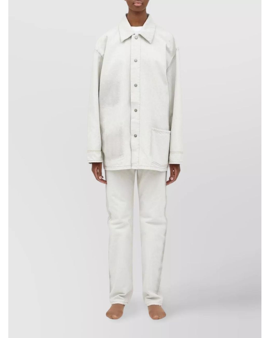 Maison Margiela White Denim Shirt Jacket for men