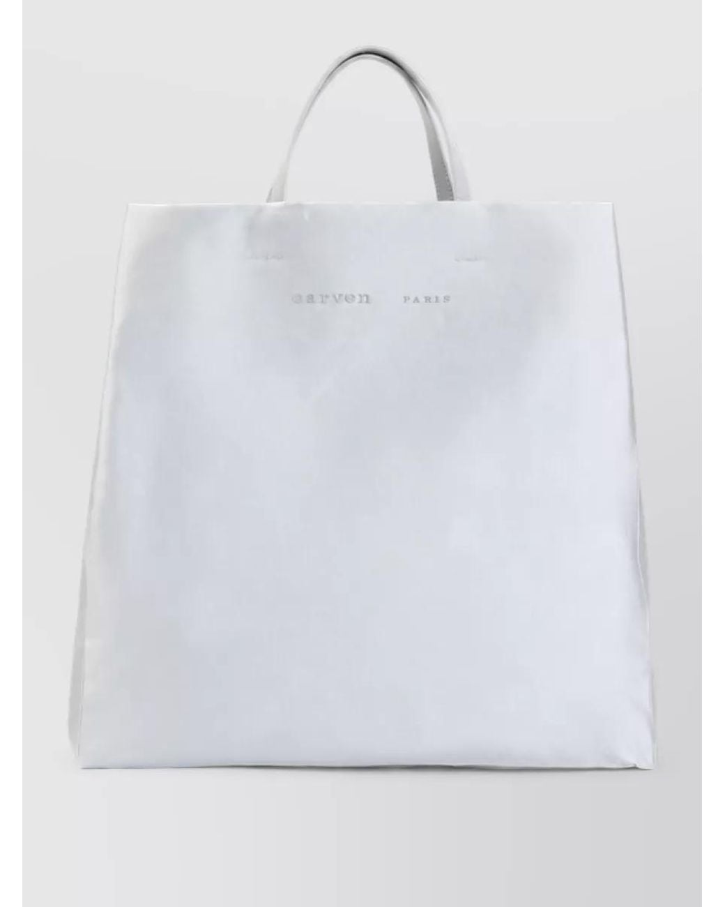 Carven White Silk Wool Tote Bag