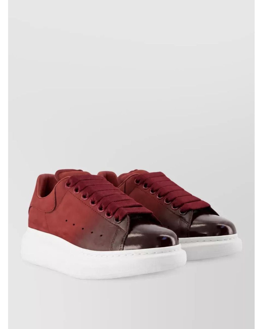 McQueen Red Leather Oversized Lace-Up Sneakers