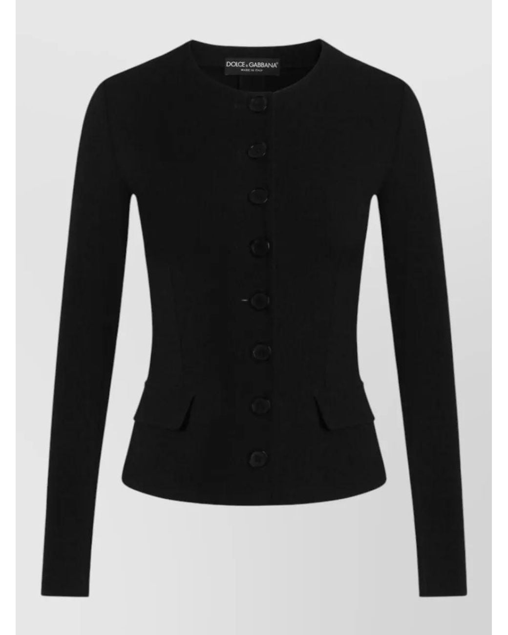 Dolce & Gabbana Black Virgin Wool Slim-Fit Single-Breasted Blazer