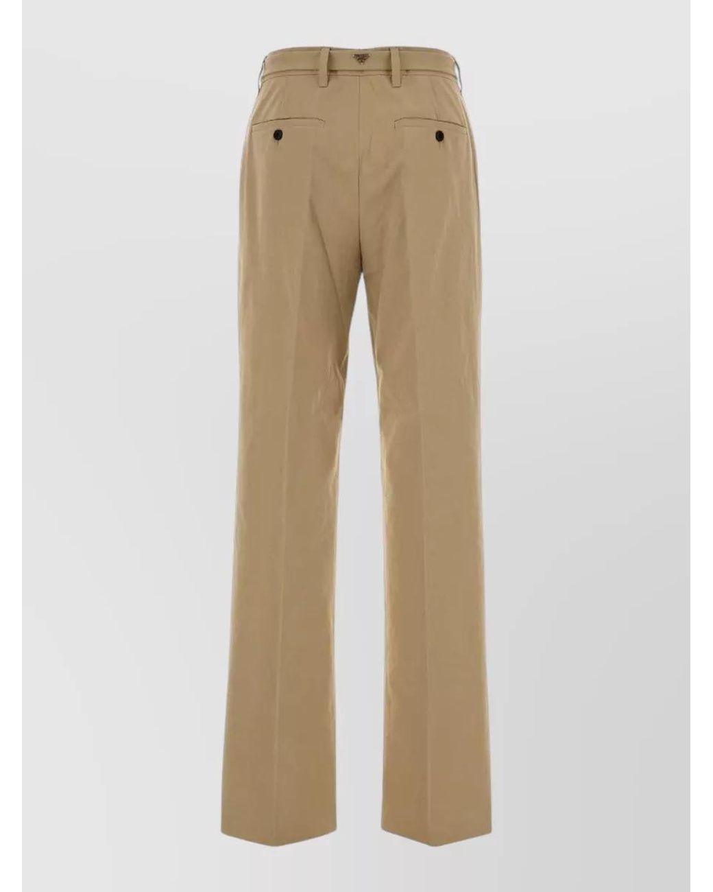 Prada Natural Cotton Tailored Trousers