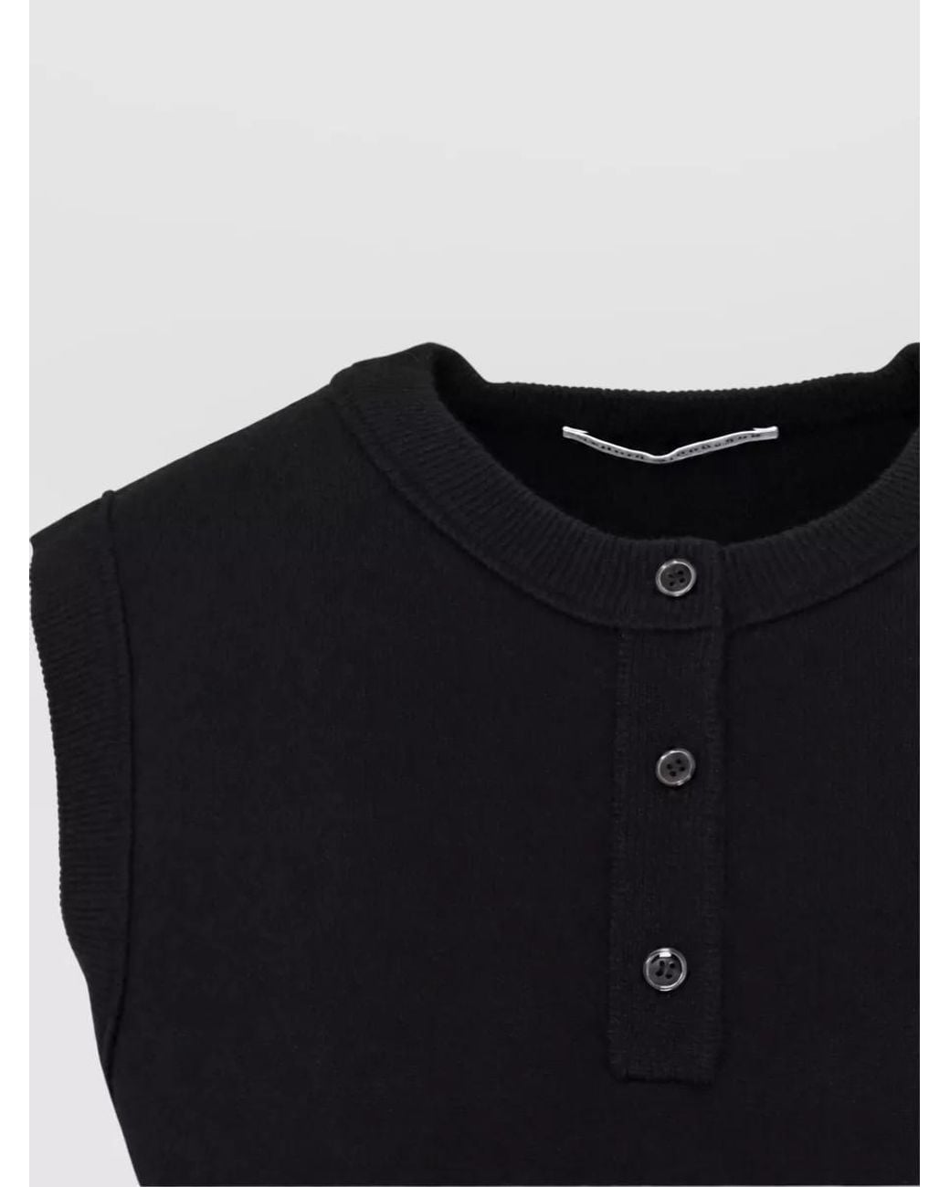 Studio Nicholson Black Cashmere Wool Sleeveless Crew Neck Knit Vest